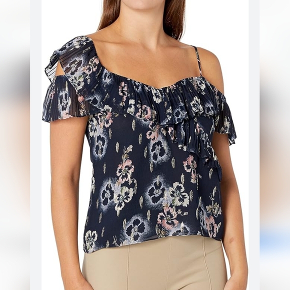 Rebecca Taylor Off the Shoulder Blouse Size 10 - Picture 3 of 12